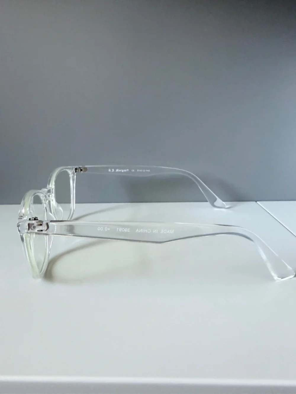 ASOS AJ Morgan clear transparent blue light blocking eye glasses